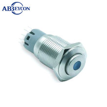 16105F IP67 16mm 12v Momentary dot illuminated metal button switch with high flat professional switch factory 2024 - buy cheap