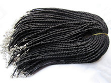 10pcs 18inch 3.50mm Black Silk Braid Necklace Cord,Beading String,Braid Rope,1.8inch Extender Chain,12mmx7mm Lobster Clasp,DIY 2024 - buy cheap