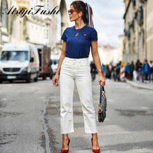 Calça jeans feminina vintage plus size, pernas largas de cintura alta, jeans solto 2024 - compre barato