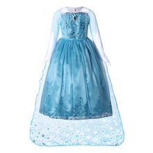 Disfraz de Elsa para niña, traje de manga larga con capa, para carnaval, Chico, novedad 2024 - compra barato