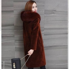 Abrigo de piel sintética con cuello alto para mujer, chaqueta de piel sintética de manga larga, abrigo de invierno 2024 - compra barato