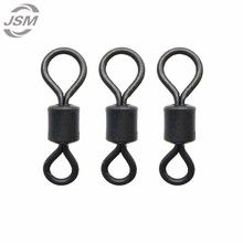 JSM 100pcs Matte Black Fishing Rolling Swivels Carp Rigs Long Body Large Eye Fishing Swivel Connector Carp Fishing Accessories 2024 - buy cheap