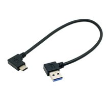 (100 pieces/lot) Reversible USB 3.1 USB-C Angled to 90 Degree Left Angled A Male Data Cable 30cm 1ft  for Macbook 2024 - buy cheap