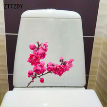 ZTTZDY 23.5*22.3CM Colorful Blooming Flowers Fashion WC Toilet Sticker Home Living Room Wall Decor T2-0682 2024 - buy cheap