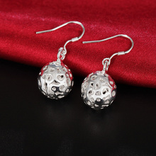 Promotional fashion silver color jewelry wholesale ball classic for women lady girl wedding earrings jewelry free shipping E100 2024 - buy cheap