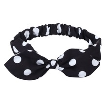 Tocado para niña con lazo y lunares, diademas elásticas para mujer, diademas con Orejas de conejo, Bandanas bohemias para envolver la cabeza, regalo HB061 2024 - compra barato