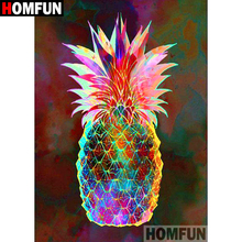 HOMFUN 5D DIY Diamond Painting Full Square/Round Drill "Colored pineapple" 3D Embroidery Cross Stitch gift Home Decor A09981 2024 - buy cheap