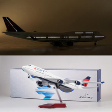 Avião de avião da escala 47cm, modelo de companhia aérea delta com resina fundida para coleção, 1/150 2024 - compre barato