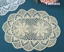 Harajuku oval design floral crafts Cotton Crochet tablecloth lace cover towel drink coasters kitchen weding country decor 2024 - buy cheap
