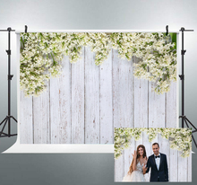 BEIPOTO-telón de fondo de madera blanca con flores, Fondo de boda para estudio, accesorios de fotografía, baby bridal shower, cumpleaños 2024 - compra barato