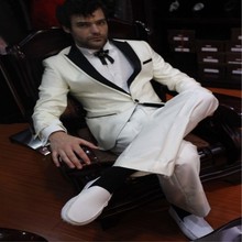 2020 New Arrived Popular Style One Button Ivory Groomsmen Bridesmaids Men's Wedding Bridal Suits Bridesmaids (Jacket + Pants) 2024 - buy cheap