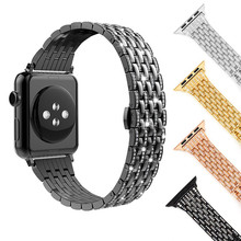 Stainless steel Rhinestone Diamond Strap For apple watch 44/42/40/38mm Luxury Metal Wristband Bracelet For IWatch Series 4/3/2/1 2024 - buy cheap