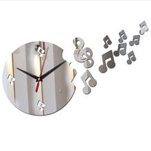 2018 new acrylic mirror wall clock Quartz note style watch diy clocks watch modern design 3d stickers living room free shipping 2024 - buy cheap