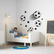 Football With Stars Wall Sticker For Kids Bedroom Vinyl Art Removable Poster Mural Nursery Room Decoration Design Diy W174 2024 - buy cheap