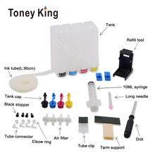 Toney King 4 цвета СНПЧ система подачи чернил для HP302 картридж для HP 302 XL DeskJet 1110 1111 1112 2130 принтер СНПЧ бак 2024 - купить недорого
