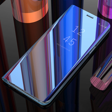 Умный зеркальный флип-чехол для телефона Xiaomi 8 8SE F1 A1 A2 Lite 5X Redmi 6 6X 6A 5 Plus 3 Note 5 5A 4X, прозрачная задняя крышка с окошком 2024 - купить недорого