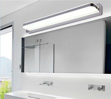 Зеркальный светильник, светодиодный настенный светильник для ванной комнаты, зеркальное стекло, водонепроницаемый противотуманный современный зеркальный шкаф из нержавеющей стали, зеркальный светильник 2024 - купить недорого