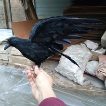 feathers crow bird about 30x43cm black crow spreading wings,Halloween prop toy model home decoration Christmas gift h1106 2024 - buy cheap