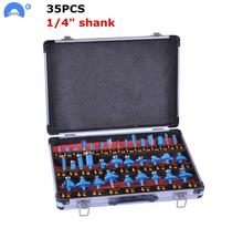 35pcs/24pcs 1/4inch /8mm Shank Router Bit Set Tungsten Carbide Tip Router Wood Cutter Tool set Milling Cutters  for Woodworking 2024 - buy cheap