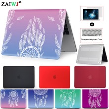 Nova zaiwj caso saco do portátil para macbook ar retina pro 11 12 13 15 para mac book 13.3 15.4 polegada com barra de toque id + teclado capa 2024 - compre barato