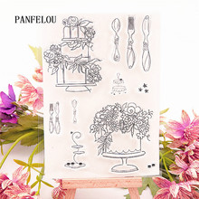 Panfelou os utensílios de mesa transparente silicone borracha clara selos dos desenhos animados para scrapbooking/diy páscoa casamento álbum 2024 - compre barato