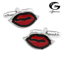 iGame Red Lips Cuff Links Quality Brass Material Red Color Sexy Mouth Design Free Shipping 2024 - buy cheap