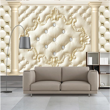 Beibehang-Fondo de pintura de pared grande para sala de estar, papel pintado con foto personalizada, bolsa suave 3D, mural de estilo europeo 2024 - compra barato