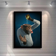 Современная забавная обезьянка, настенные художественные картины на холсте, животные, холст, настенные картины, креативные изменения, художественные фотографии для детской комнаты 2024 - купить недорого