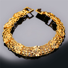 Hot Item Heart Bracelet Gold Color Bracelet Chains Fashion Bangle Jewelry Gift For Women Wholesale H233 2024 - buy cheap