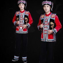 Hmong men clothes national Chinese folk dance thnic modern hmong clothes dance costumes classical hmong clothes design FF2004 2024 - buy cheap