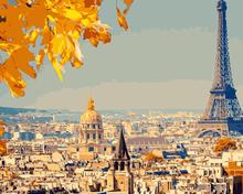 MaHuaf-j276 View of autumn Eiffel Tower Paris painting by numbers paint canvas for home decor 2024 - buy cheap