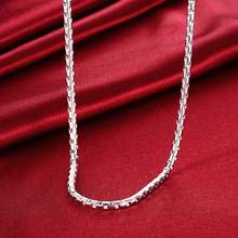 SMTCAT High quality Silver 925 Jewelry 4mm round square snake chains necklace for men's jewerly wholesale 20inch 50cm 2024 - buy cheap