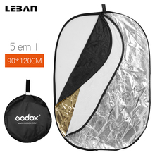 Бесплатная + отслеживание Godox 5 в 1 отражатель 90*120 см овальная форма отражатель складной портативный мешок 2024 - купить недорого
