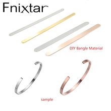 Fnixtar-brazalete de acero inoxidable pulido con espejo, colgante rectangular en blanco para sellar, bricolaje, 1/2x6 pulgadas, 1/4x6 pulgadas, 50 unids/lote 2024 - compra barato