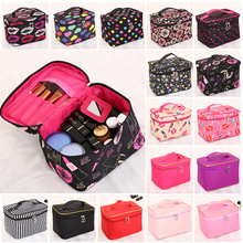 Woman Cosmetic Bags Striped Pattern Organizer Makeup Bag Folding Travel Toiletry Bag Large Capacity Storage Beauty Bag 2024 - buy cheap