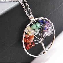 Natural Stone Trendy Party Pink Multicolor Tree Fashion Vintage Choker Statement Necklace Women Jewelry Sweater Chain Female 2024 - buy cheap