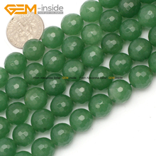 Natural Round Green Jades Faceted Beads For Jewelry Making 10mm 15inches DIY Jewellery FreeShipping Wholesale Gem-inside 2024 - buy cheap