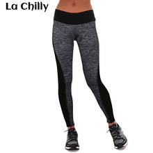 New Arrival Women Leggings Fitness Summer Workout Leggings New Ladies Plain Elastic Waist Black Grey Patchwork Legging 2024 - buy cheap