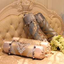 Sofá europeu de luxo, almofada de doces decorativa, lance travesseiros, bordado floral, almofadas longas com bola de borla, decoração de casa 2024 - compre barato