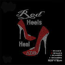2pc/lot  heels Shoes designs iron on transfer hot fix rhinestone transfer motifs iron on applique patches 2024 - buy cheap