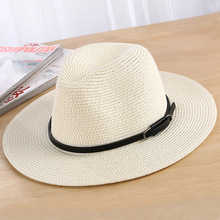 MAERSHEI summer women Boater beach hat female casual Panama straw hat ladies classic belt buckle Jazz sun hat women's Fedora 2024 - buy cheap