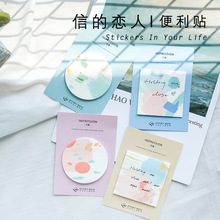 1pcs Cute Impression Round Shape Stickers Memo Pad Sticky Notes Self Adhesive Planner Memo Notebook Bookmarks Stationery 2024 - buy cheap