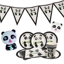 Omilut Panda Party Birthday Supplies Panda Plates/Cups/Napkins Panda Birthday Party Kid For Children's Supplies Baby Showe 2024 - buy cheap