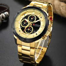 CURREN Top Brand Luxury Gold Watch Men Quartz Steel Mens Watches Chronograph Clock Man Watch Men's Casual Wristwatches 2024 - buy cheap