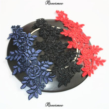 20Pcs Red Navy Black Flower Venise Flower Lace Applique Trim Wedding Dress Sewing Lace Patch 23X10cm SX375 2024 - buy cheap