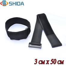 10pcs 3cm x 50cm Nylon Self Adhesive Elastic Strap Tapes with Plastic Buckle Stretch Hook and Loop Cable Ties Sticky 2024 - buy cheap