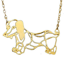 Trendy High Quality Hollow Out Dog Pendant Necklace Women Gold Silver Plated Cartoon Creative Men Necklace Fashion Jewelry Gift 2024 - buy cheap