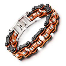 Orange  stainless steel bicycle bracelet alternative men motorcycle chain titanium steel bicycle 2024 - buy cheap