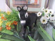 lovely black donkey toy 15x13cm donkey fur model toy polyethylene & furs resin handicraft decoration toy gift a2363 2024 - buy cheap