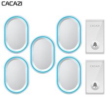 CACAZI Self-powered Wireless Doorbell Waterproof No Battery Required Home Call bell US EU UK Plug 58 Chimes 2 Button 5 Receivers 2024 - buy cheap